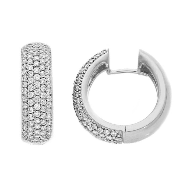 Orecchini cerchio in oro bianco 750/ooo con diamante naturale