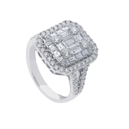 Anello in oro bianco 750/ooo con diamante naturale