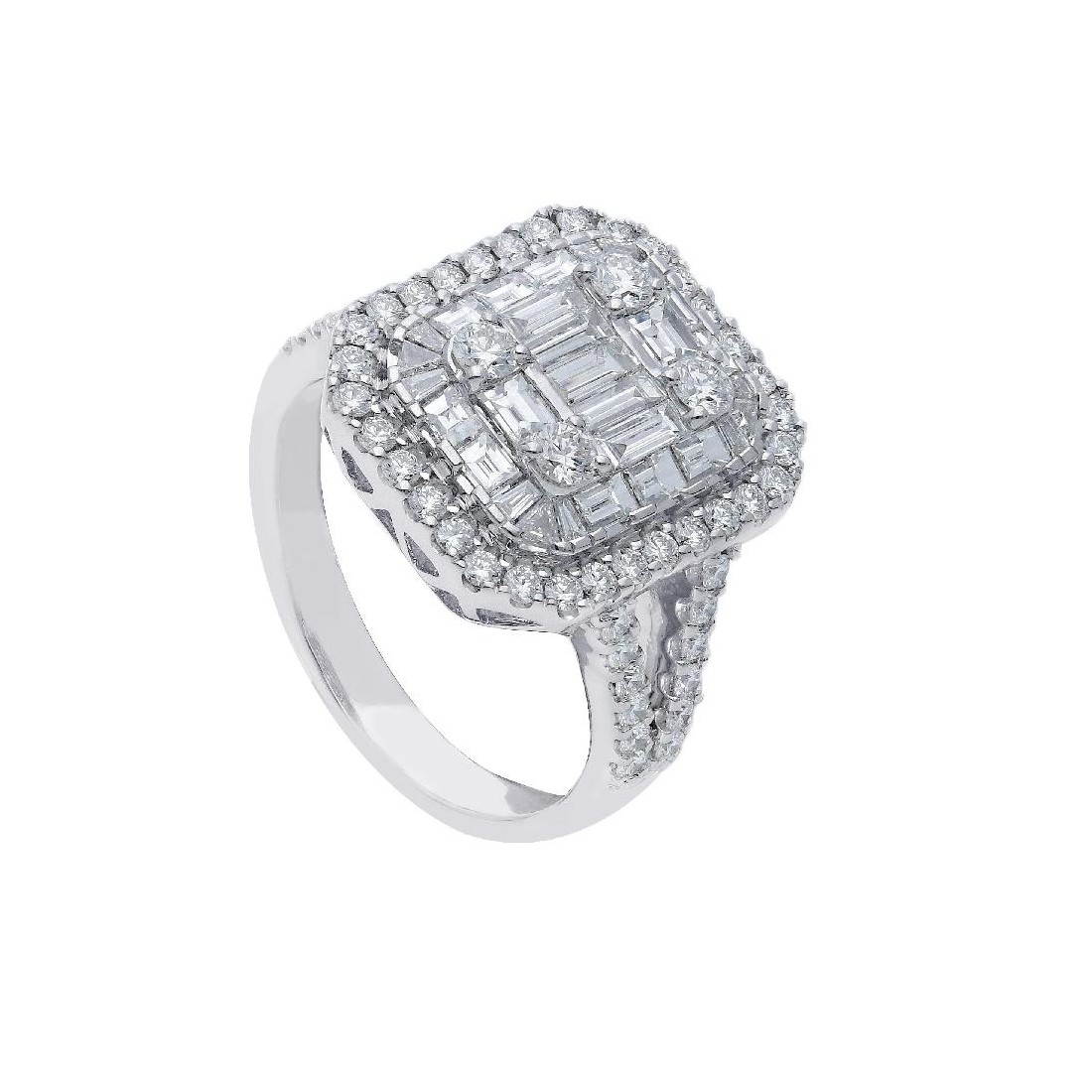 Anello in oro bianco 750/ooo con diamante naturale