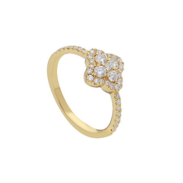 Anello in oro giallo 750/ooo con diamante naturale