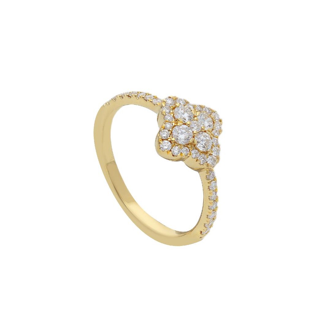 Anello in oro giallo 750/ooo con diamante naturale
