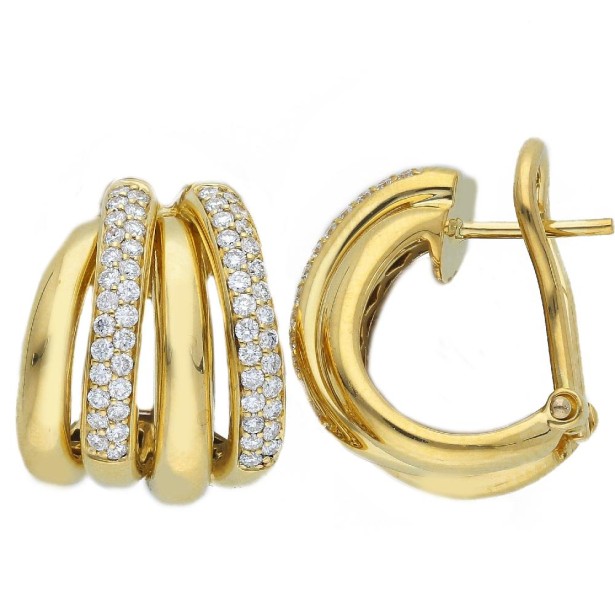 Orecchini in oro giallo 750/ooo con diamante naturale