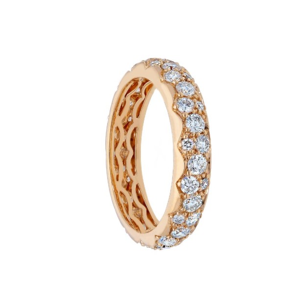 Anello eternity in oro rosa 750/ooo con diamante naturale