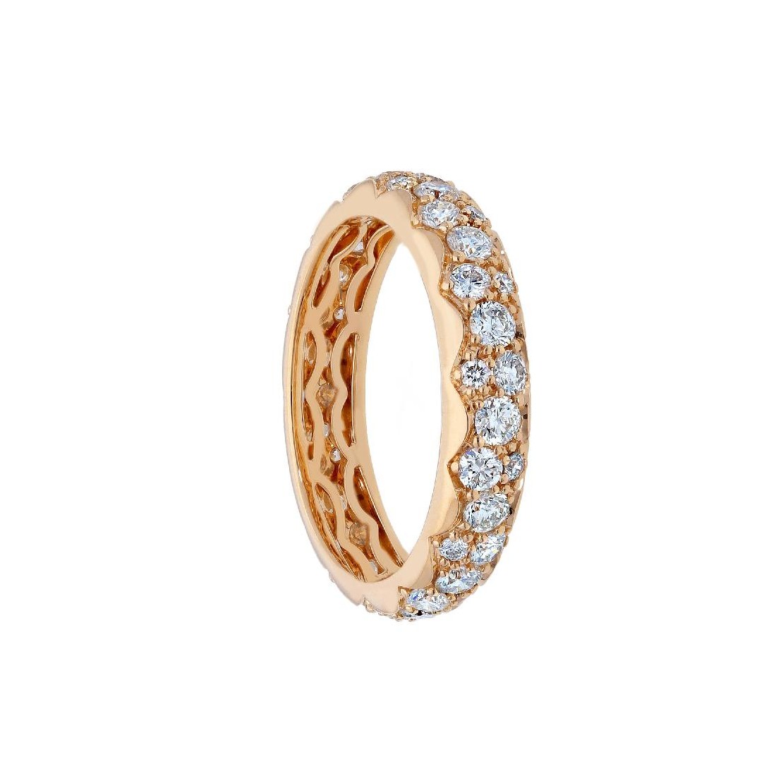 Anello eternity in oro rosa 750/ooo con diamante naturale