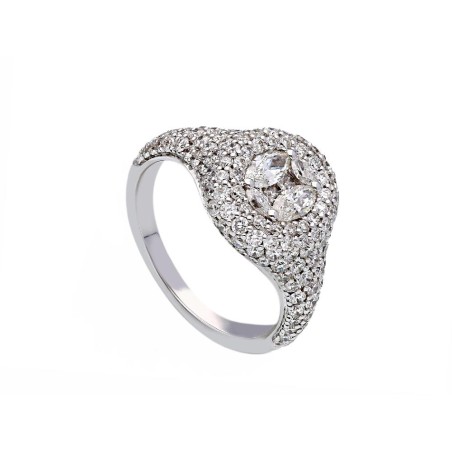 Anello in oro bianco 750/ooo con diamante naturale