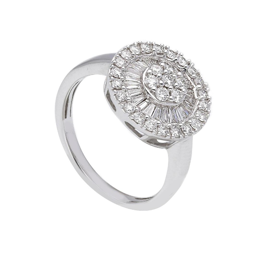 Anello in oro bianco 750/ooo con diamante naturale