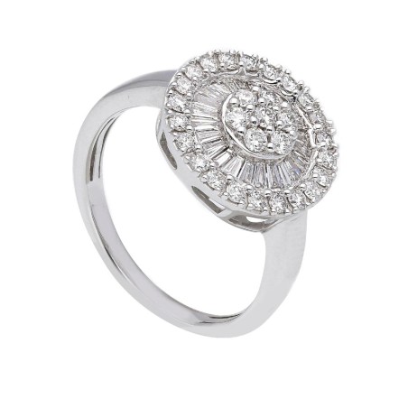 Anello in oro bianco 750/ooo con diamante naturale