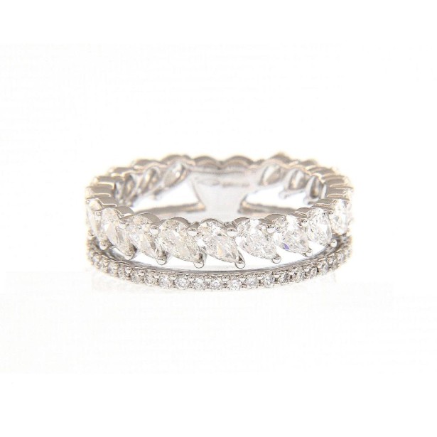 Anello eternity in oro bianco 750/ooo e diamante naturale
