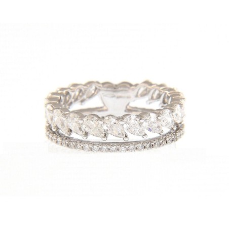 Anello eternity in oro bianco 750/ooo e diamante naturale