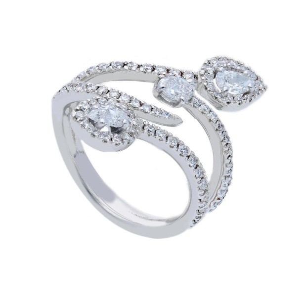 Anello in oro bianco 750/ooo con diamante naturale