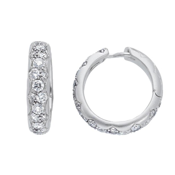 Orecchini cerchio in oro bianco 750/ooo con diamante naturale