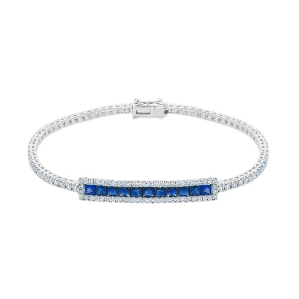 Bracciale in oro bianco 750/ooo con diamante naturale e zaffiro
