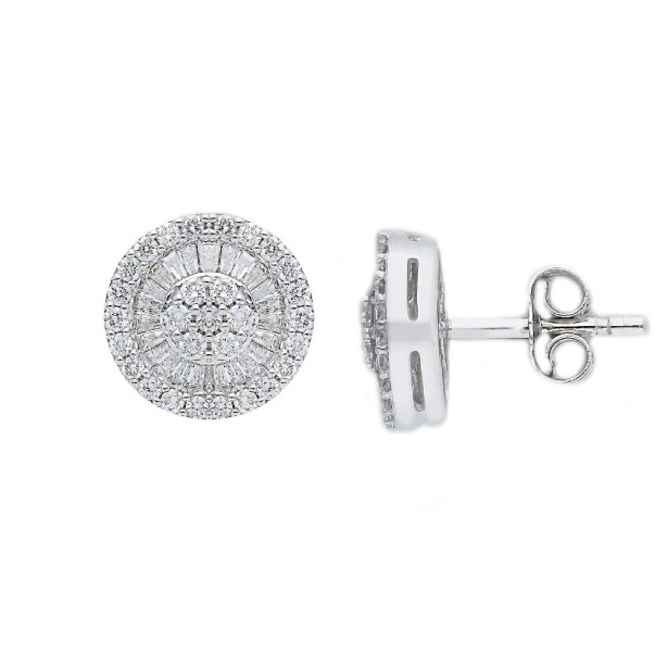 Orecchini lobo in oro bianco 750/ooo con diamante naturale