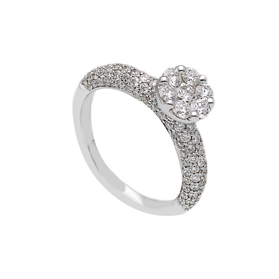 Anello in oro bianco 750/ooo con diamante naturale