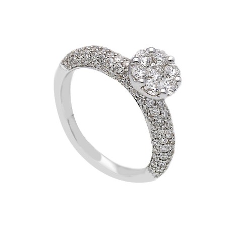 Anello in oro bianco 750/ooo con diamante naturale