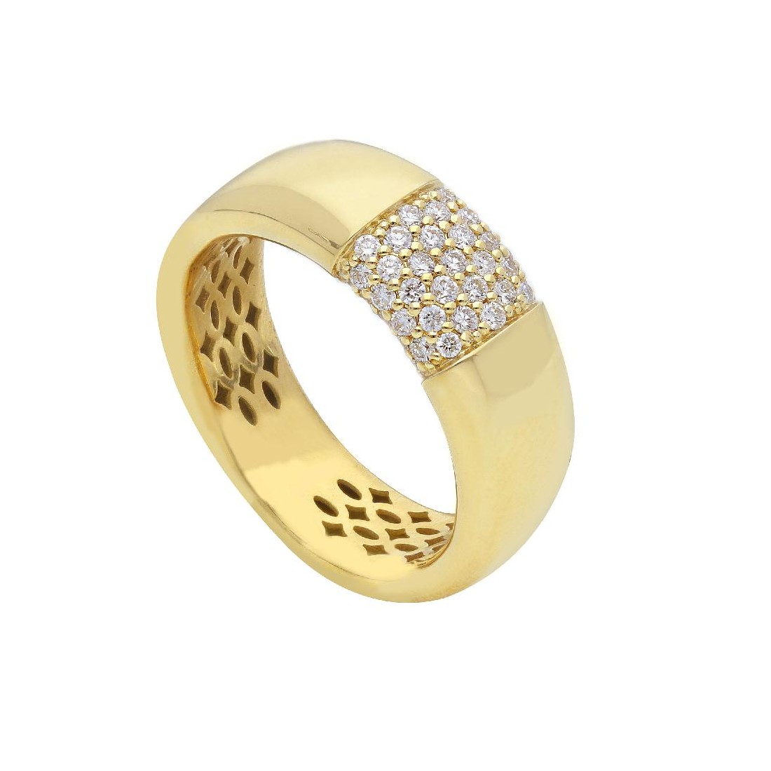 Anello in oro giallo 750/ooo con diamante naturale