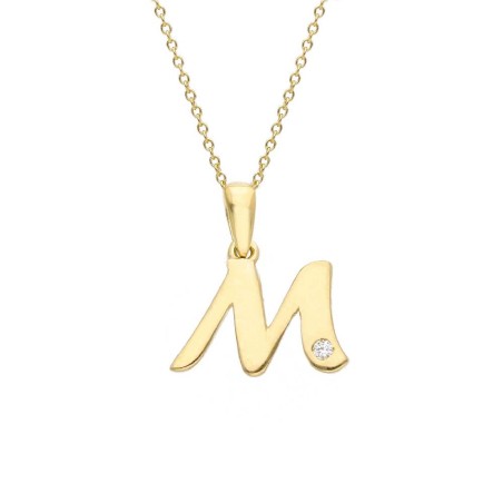 Girocollo in oro giallo 375/ooo con diamante naturale