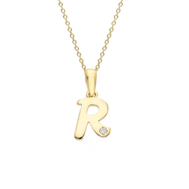 Girocollo in oro giallo 375/ooo con diamante naturale