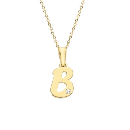 Girocollo in oro giallo 375/ooo con diamante naturale