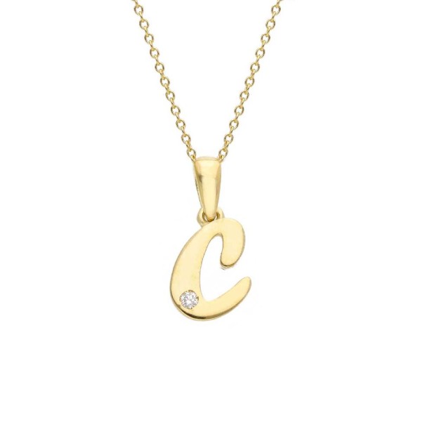 Girocollo in oro giallo 375/ooo con diamante naturale
