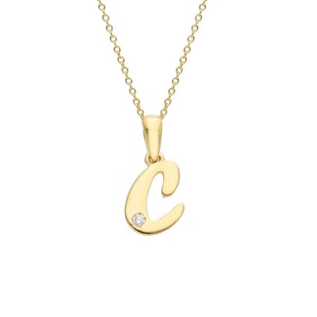 Girocollo in oro giallo 375/ooo con diamante naturale