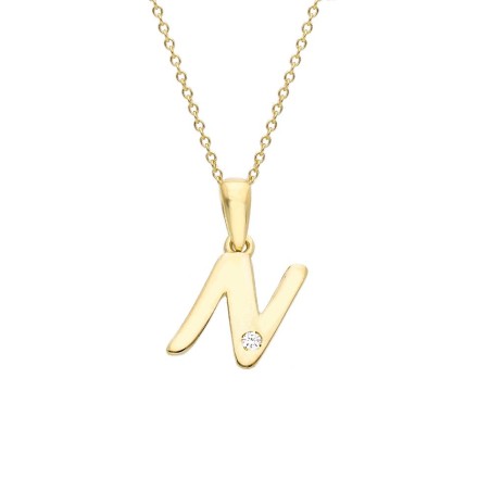 Girocollo in oro giallo 375/ooo con diamante naturale
