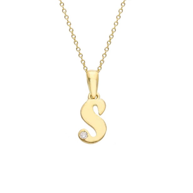Girocollo in oro giallo 375/ooo con diamante naturale