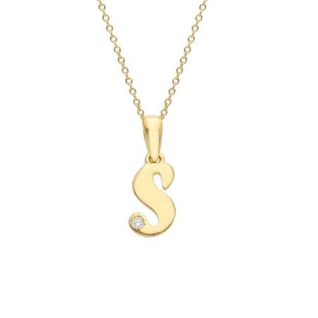 Girocollo in oro giallo 375/ooo con diamante naturale