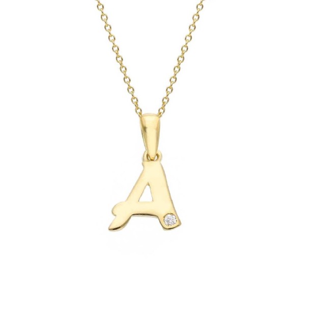Girocollo in oro giallo 375/ooo con diamante naturale