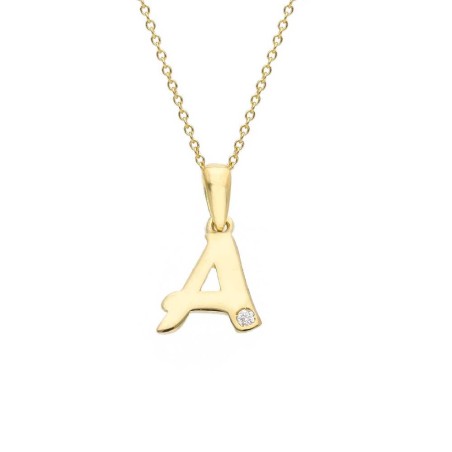 Girocollo in oro giallo 375/ooo con diamante naturale