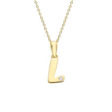 Girocollo in oro giallo 375/ooo con diamante naturale