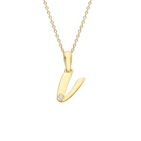Girocollo in oro giallo 375/ooo con diamante naturale