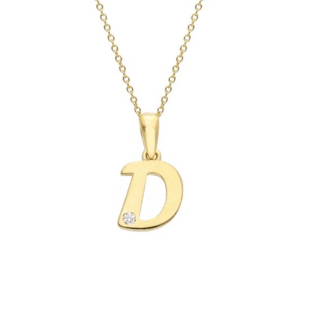 Girocollo in oro giallo 375/ooo con diamante naturale