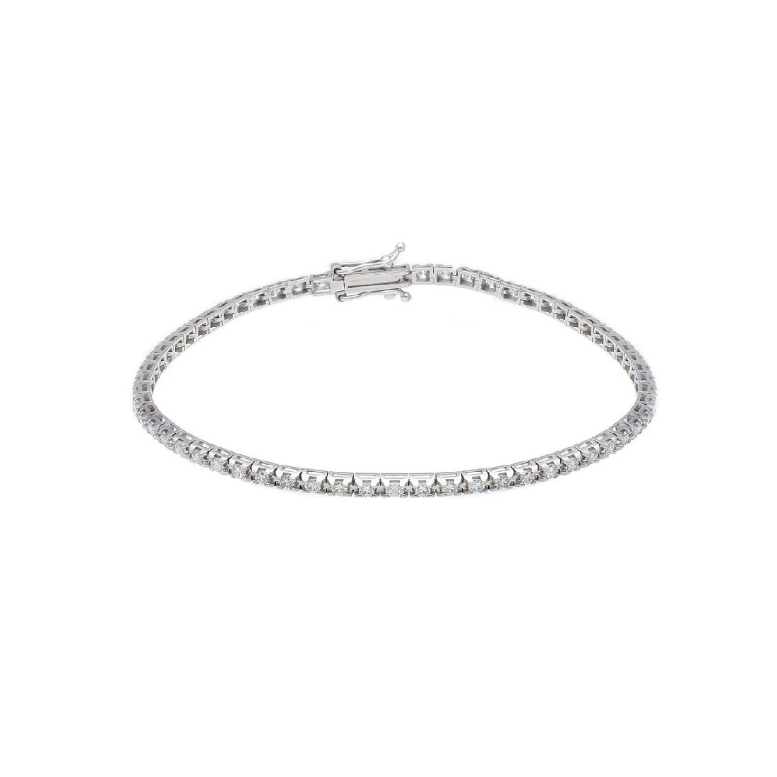 Bracciale tennis in oro bianco 750/°°° e diamante