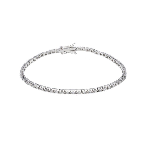 Bracciale tennis in oro bianco 750/°°° e diamante