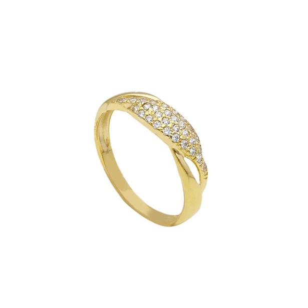 Anello in oro giallo 375ooo e zirconia cubica