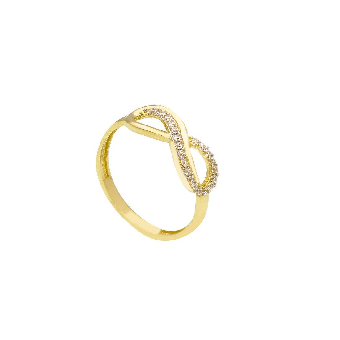 Anello in oro giallo 375/ooo con infinito