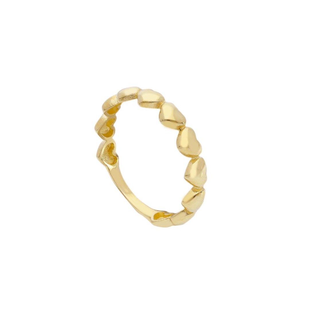 Anello fedina in oro giallo 375/ooo con cuori