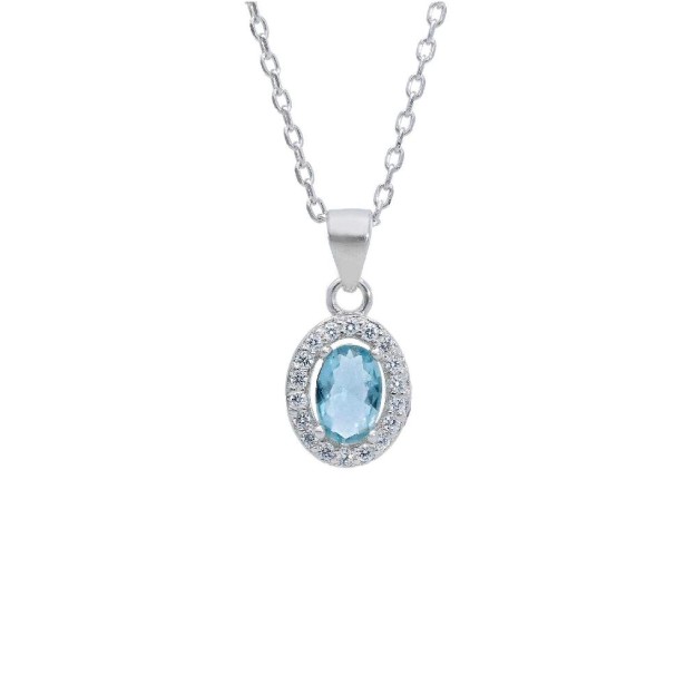GIROCOLLO ARGENTO PIETRA  AZZURRA