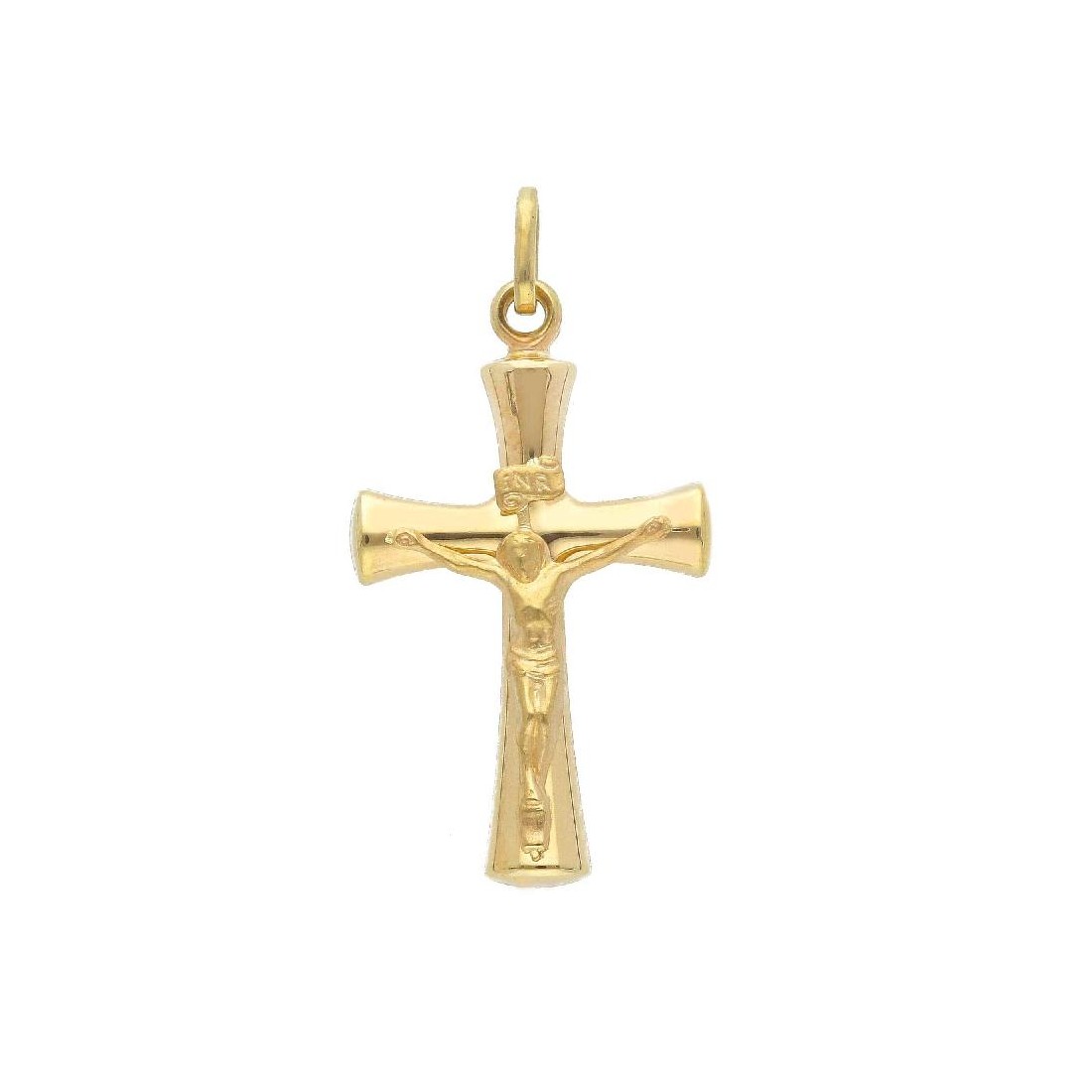 Ciondolo croce in oro giallo 375/ooo con cristo