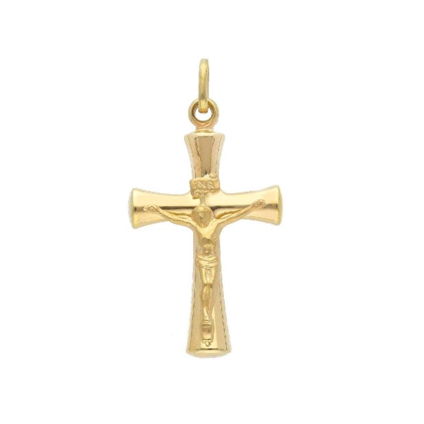 Ciondolo croce in oro giallo 375/ooo con cristo