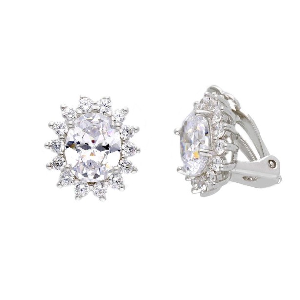 Orecchini clip in argento 925/ooo e zirconia cubica