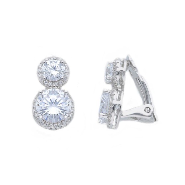 Orecchini clip in argento 925/ooo e zirconia cubica