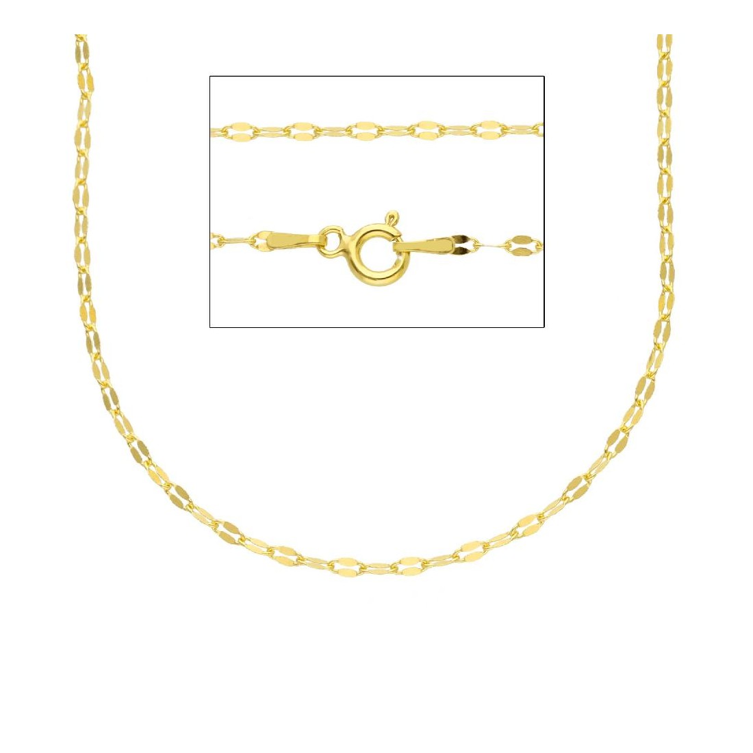 Catena in argento dorato 925/ooo