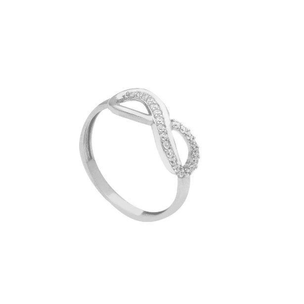 Anello in oro bianco 375/ooo con infinito