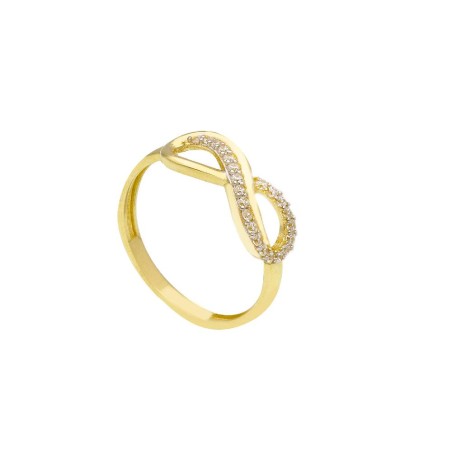 Anello in oro giallo 375/ooo con infinito
