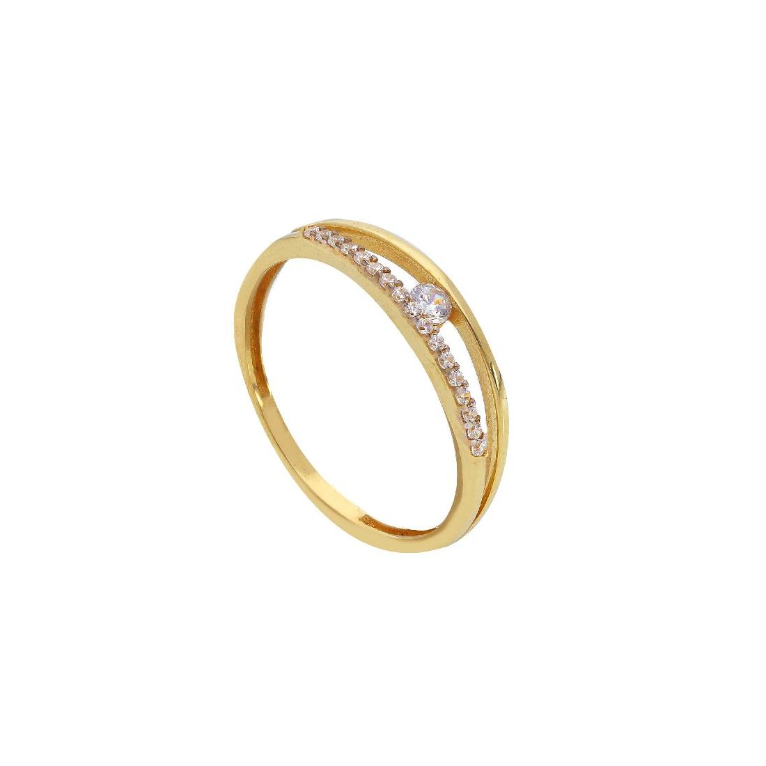Anello in oro giallo 375/ooo e zirconia cubica