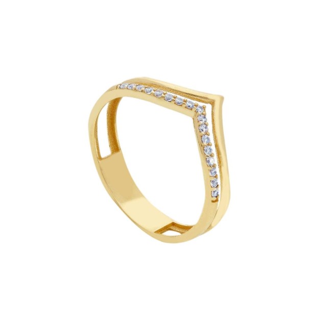 Anello in oro giallo 375/ooo e zirconia cubica