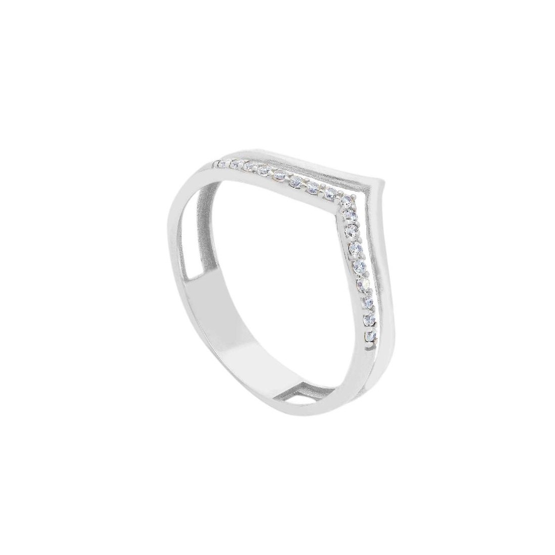 Anello in oro bianco 375/ooo e zirconia cubica