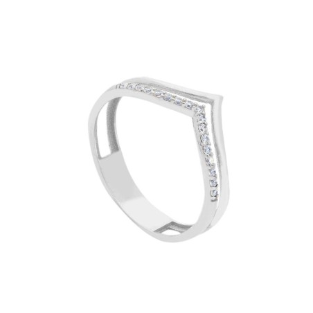 Anello in oro bianco 375/ooo e zirconia cubica